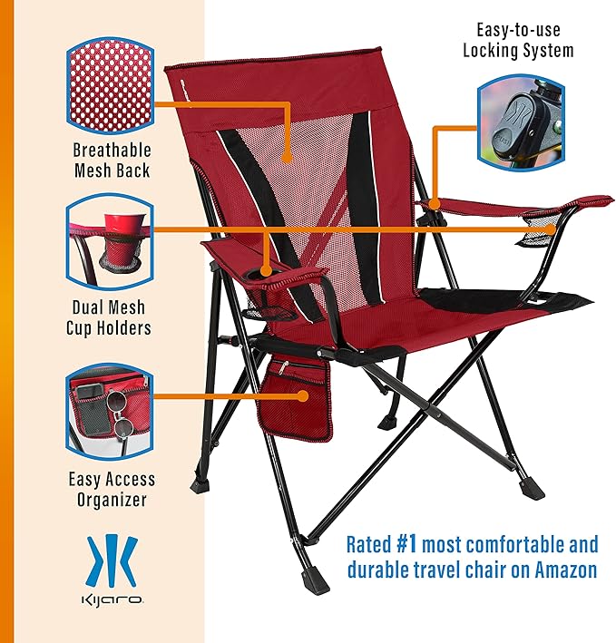 Kijaro XXL Dual Lock Portable Camping Chair - Supports Up to 400lbs - Enjoy The Outdoors in a Versatile Folding Sports & Outdoor Chair - Image 5