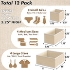 Simple Houseware Foldable Drawer Organizer Set of 12, Onesies – Closet & - Image 2