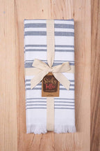 Sticky Toffee Hand Towels for Bathroom Set of 2 – 28x16 in White and Navy Blue - Image 6