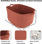 Large Rectangle Blankets Basket Living Room 22"x17"x12" Woven Cotton Rope - Image 2