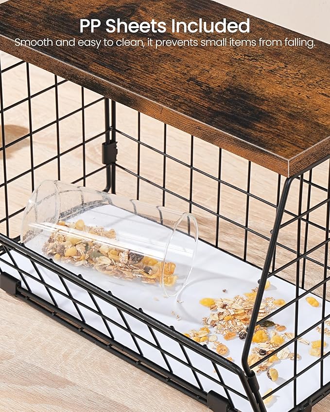 2-Tier Fruit Basket for Kitchen, Stackable Hanging Basket Wire Baskets - Image 4