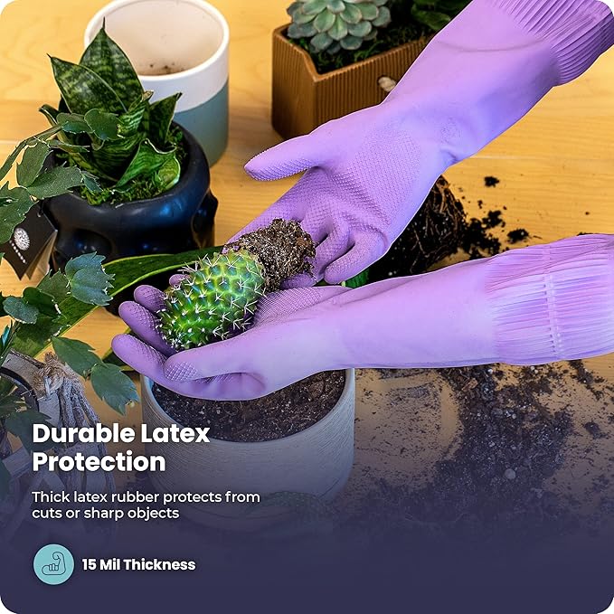 FMP Brands 3/6/12/60 Pairs 15 Inch Extra Long Rubber Dishwashing Gloves - Image 5