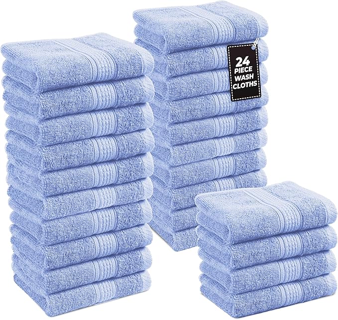 LANE LINEN Blue Wash Cloths by LaneLinen