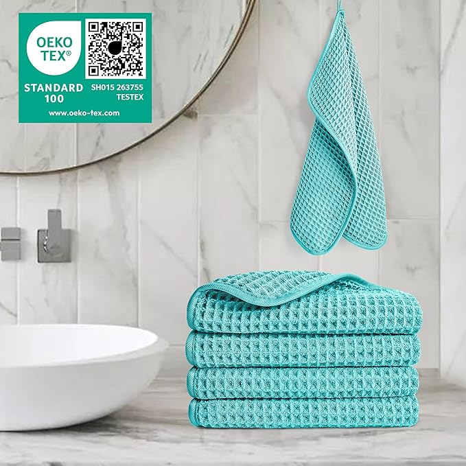POLYTE 430 GSM Microfiber Lint Free Washcloth Face Towel, 13 x 13 in, 4 Pack - Image 5