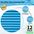 HOMERHYME Microfiber Glass Cleaning Cloth, 12 Pack Window Glass Cleaning Rags - Image 2