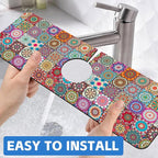 Faucet Draining Mat For Kitchen Sink Mexican Tiles Diatom Mud Absorbent Drain - Image 6