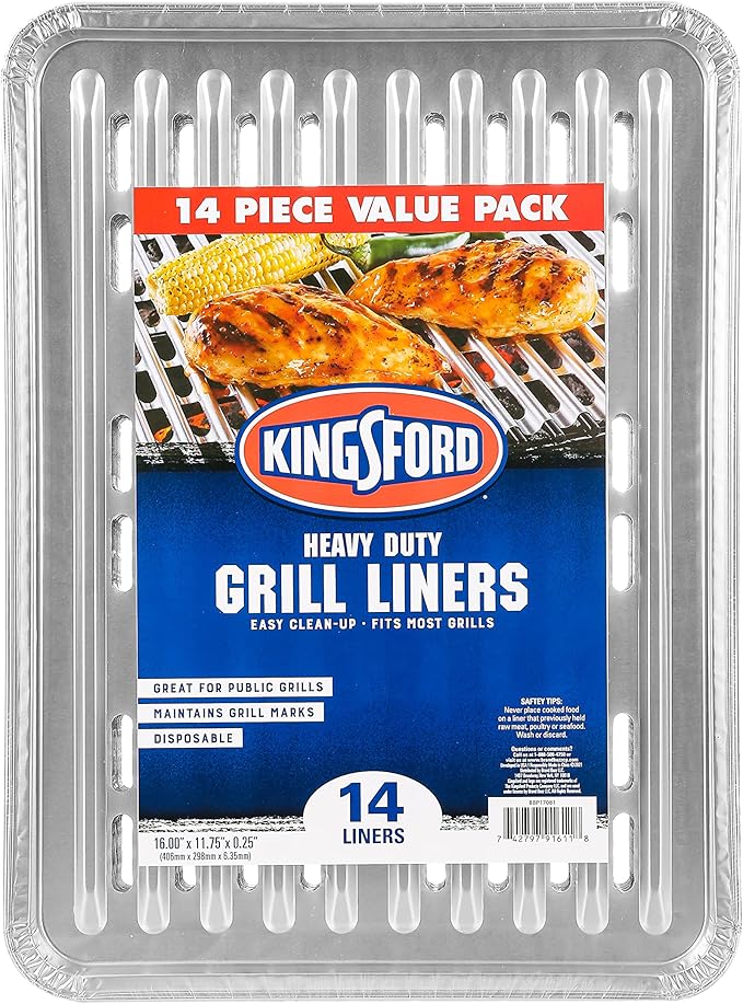 Kingsford Extra Tough Aluminum Grilling Foil Liners, 14ct | Foil Grill Liners by Kingsford
