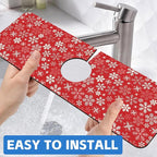 Christmas Snowflake Kitchen Sink Splash Guard Mat Absorbent Fast Drying Mat - Image 6