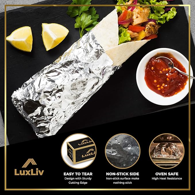 Aluminum Heavy Duty Tin Foil Roll – 12 inch wide x164 ft Length, 161 sq ft – - Image 9