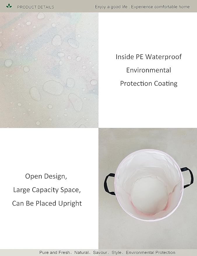 Laundry Hamper, Round Waterproof Storage Basket - Image 5
