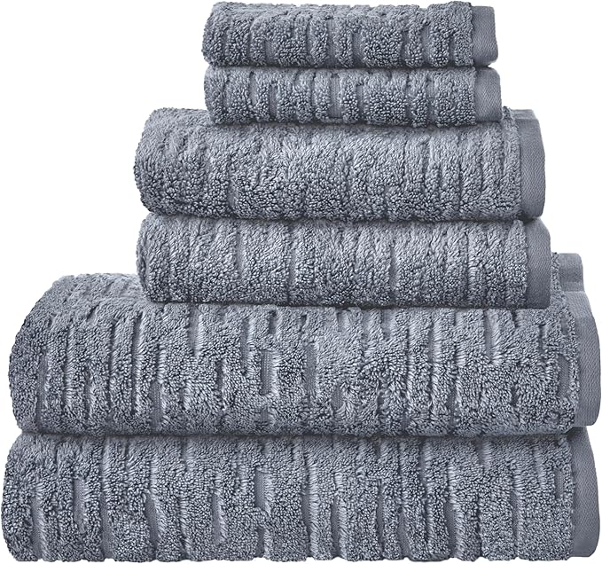 SKL Home CloudSoft 100% Cotton Luxury 6-Piece Towel Set, 600 GSM, Ultra Plush & by SKLHomebySaturdayKnightLtd
