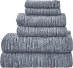 SKL Home CloudSoft Cotton Luxury 4-Piece Washcloth Set, Smoke Blue - Image 7