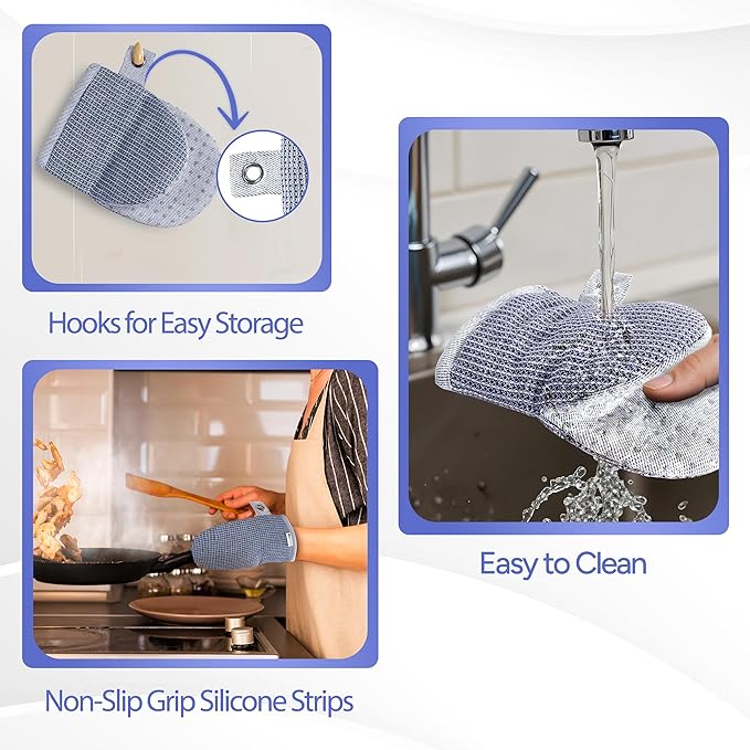 Casa Platino Silicone Oven Mitts & Potholders, 4-Piece – Pot Holders and Oven - Image 6