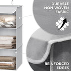 Simple Houseware 3-Shelf Hanging Closet Organizer, Fabric Storage Shelves - Image 3