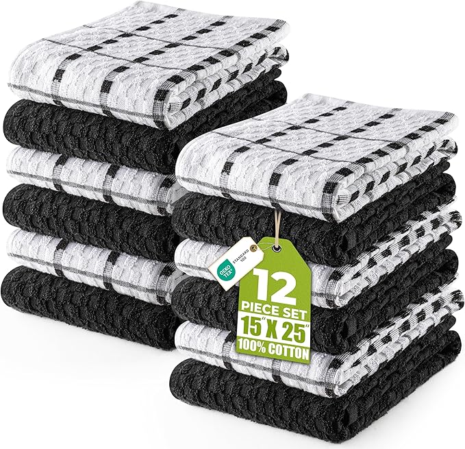 Utopia Towels - Kitchen Towels 12 Pack, 15 x 25 Inches, 100% Ring Spun Cotton by UTOPIATOWELS