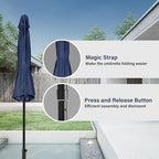Simple Deluxe 9' Patio Umbrella Outdoor Table Market Yard Umbrella with Push Button Tilt/Crank - Image 5