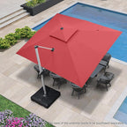 PURPLE LEAF 10' X 12' Patio Umbrella Outdoor Rectangle Umbrella Large Cantilever Umbrella Windproof Offset Heavy Duty Sun for Garden Deck Pool Patio, Terra - Image 2
