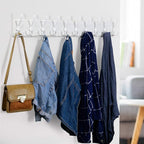 WEBI Coat Rack Wall Mounted, 38 9/16" Long, 10 Triple Hooks, Wood Coat Hooks - Image 3