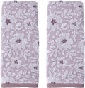 SKL Home Floral Jacquard 100% Cotton 2pc Hand Towel Set, Reversible & Decorative by SKLHomebySaturdayKnightLtd