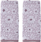 SKL Home Floral Jacquard 100% Cotton 2pc Hand Towel Set, Reversible & Decorative by SKLHomebySaturdayKnightLtd