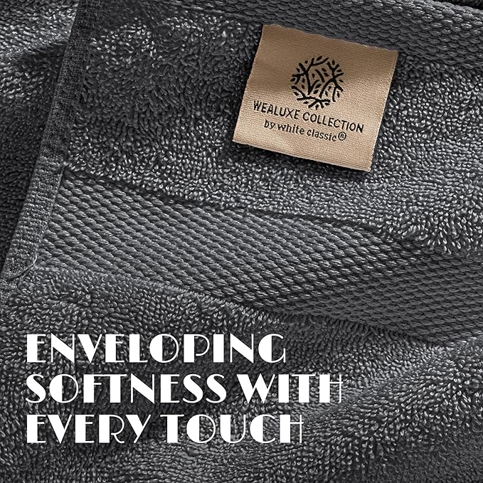 White Classic Gray Hand Towels for Bathroom Cotton Hand Towel Bulk for Gym - Image 3