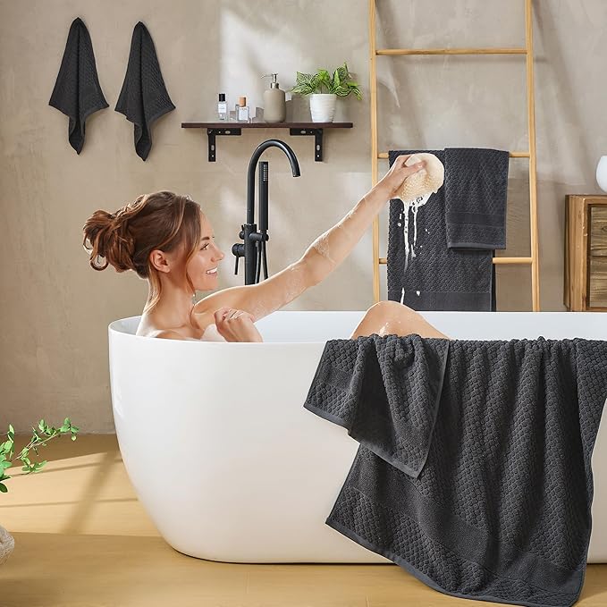 Simple&Opulence 6 Piece Luxury Towel Set, 100% Cotton Bathroom Towels - Image 2