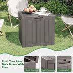 Outdoor Storage Box, Resin Deck Boxes Indoor and outdoor, Waterproof Storage Box Lockable Lid (Grey,35 Gallon) - Image 4