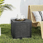 NEWBULIG 31 Gallon Outdoor Storage Box, Waterproof Deck Box with Lockable Lid, Patio Furniture Bench & Side Table, Easy Assembly, for Garden, Pool, Patio & Backyard Organization, Rattan Texture Black - Image 7