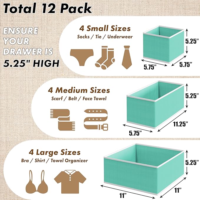 SIMPLE HOUSEWARE Foldable Drawer Organizer - Image 2