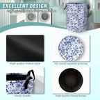 Blue Flower Floral Laundry Basket Foldable - Image 4