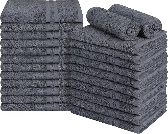 24 Pack Premium Hand Towels – 100% Cotton, Soft & Highly Absorbent – 16x27 by ARCHOME