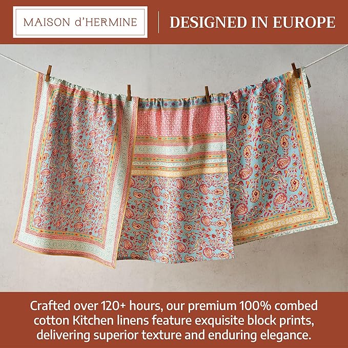 Maison d' Hermine Kitchen Towel 100% Combed Cotton Premium Set of 3 - Image 3