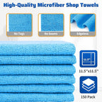 HOMERHYME Shop Towels, 150 Pack Cleaning Rags Microfiber Towels, Bulk - Image 2
