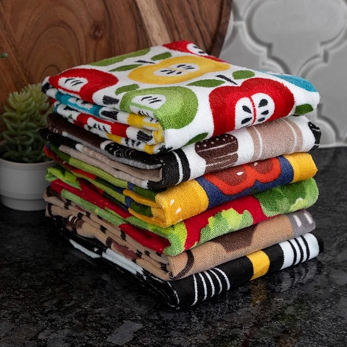 T-Fal Fiber Reactive Print Kitchen Towels: Highly Absorbent, Super Soft - Image 7