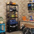 Plastic Storage Shelves, 70.2" H x 11.8" D x 23.62" W Plastic Shelves for Storage, 5-Tier Shelving Unit, Storage Rack, 330 lbs, Bathroom, Laundry, Garage & Home - Image 6