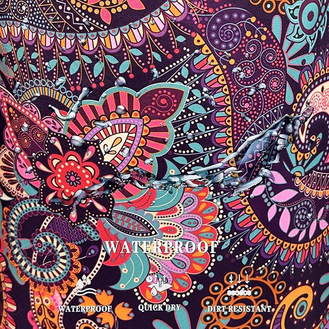 Mandala Paisley Laundry Hamper Retro Boho Colorful Laundry Basket - Image 5