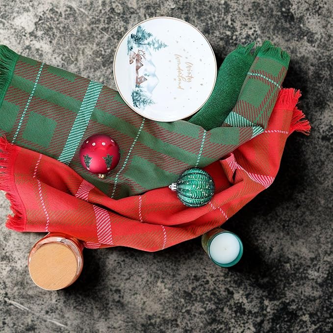 sea me at home Holiday Plaid Hand Towels - Image 2