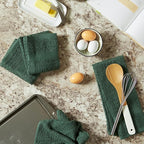 DII Basic Terry Collection Waffle Dishtowel Set, Solid Dark Green, 4 Piece - Image 6