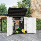 LHBcraft Outdoor Storage Cabinet 36 Cu Ft with Lockable Doors, Portable Horizontal Resin Storage Shed -Easy to Assemble, Waterproof Outdoor Storage Box for Backyards,Patios - Image 2