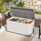TARKARI Premium Pro Edition 100 Gallon Lockable Resin Deck Box, Waterproof & UV-Resistant Outdoor Storage Box for Outdoor Cushion Storage, Garden Tools & Pool Accessories Storage, White - Image 3