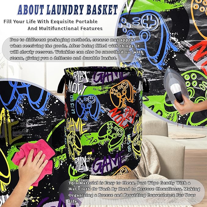 Funny Game Machine Laundry Basket Oxford Cloth Colorful Game Laundry Hamper - Image 8