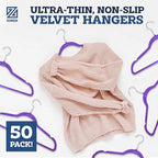 ZOBER Purple Velvet Hangers 50 Pack - Image 2