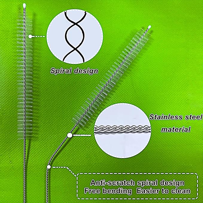 Stanley Straw Cleaner Brush, Extra Long 12 inch Stainless Steel Nylon Bristles - Image 4