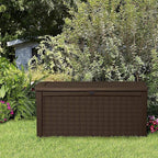 Keter Borneo 110 Gallon Resin Deck Box - Organization and Storage for Patio Furniture, Outdoor Cushions, Throw Pillows, Garden Tools and Pool Toys, Brown - Image 8
