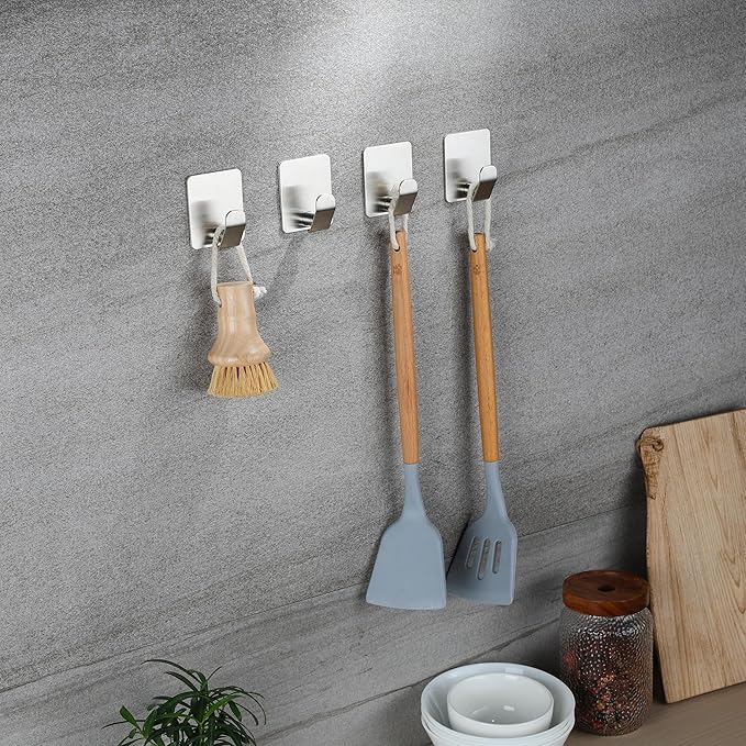 YIGII Adhesive Towel Hooks, Strong Stick on Bathroom Hooks - Image 4