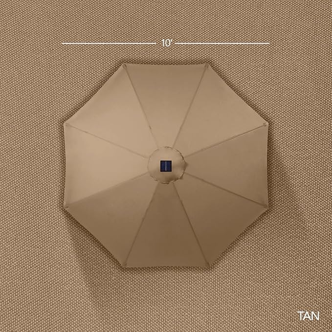 Best Choice Products 10ft Offset Cantilever Hanging Market Patio Umbrella, Smooth 360° Rotation, 8 Sturdy Ribs, Easy Adjustment - Tan - Image 8