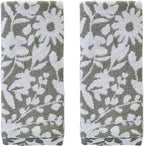 SKL Home Bedford Floral 100% Cotton Premium 2-Piece Hand Towel Set, 600 GSM by SKLHomebySaturdayKnightLtd