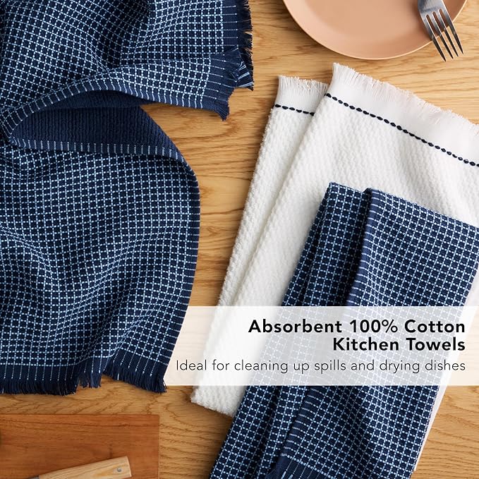 KitchenAid Gourmet Series Gridlines Kitchen Towels 3-Pack Set, 100% Cotton - Image 7
