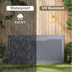 JUMMICO 100 Gallon Resin Deck Box, Waterproof Outdoor Storage Box with Lockable Lid for Garden Tools, Patio Cushions (Gray) - Image 3