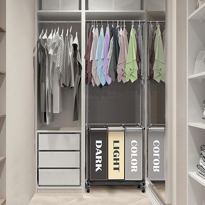 Simple Houseware 3-Bag Laundry Sorter - Image 7